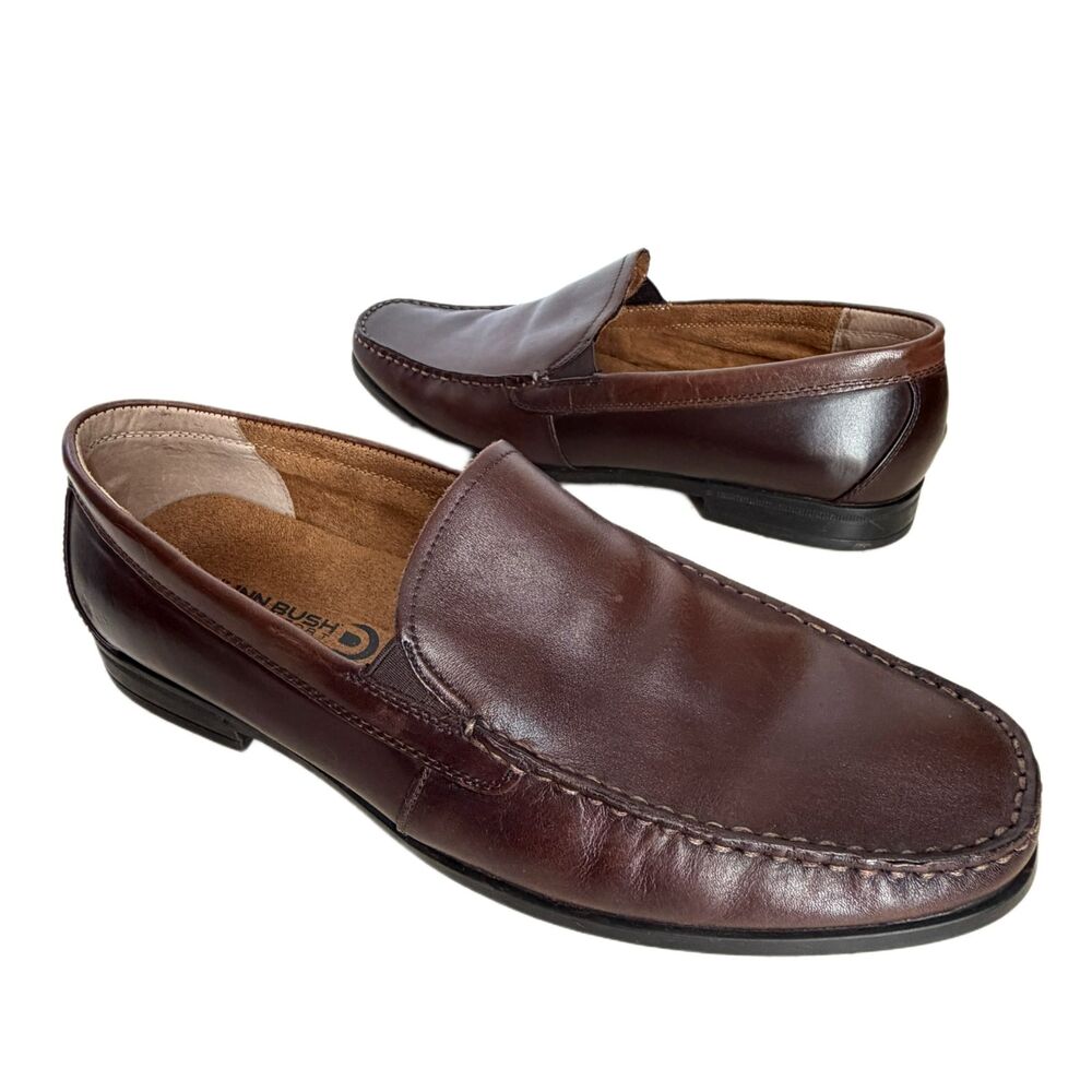 Nunn Bush Dual Comfort Shoes Mens 12 13 Brown Leather Loafers Minimalist